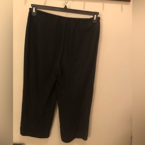 Black linen mix crop pants - Picture 3 of 3